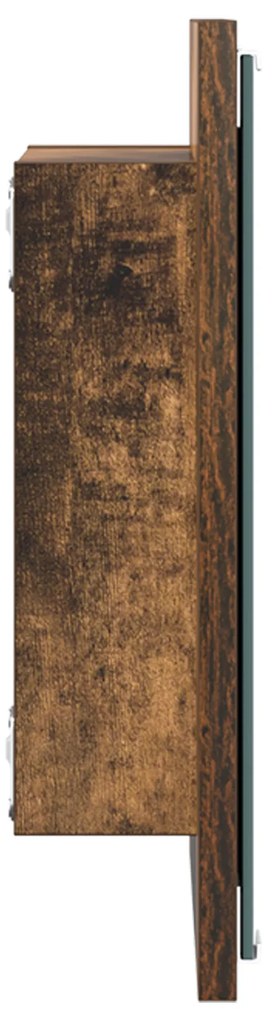 Espelho de Casa de Banho LED Carvalho Fumado 40x8.5x37 cm Madeira Enge