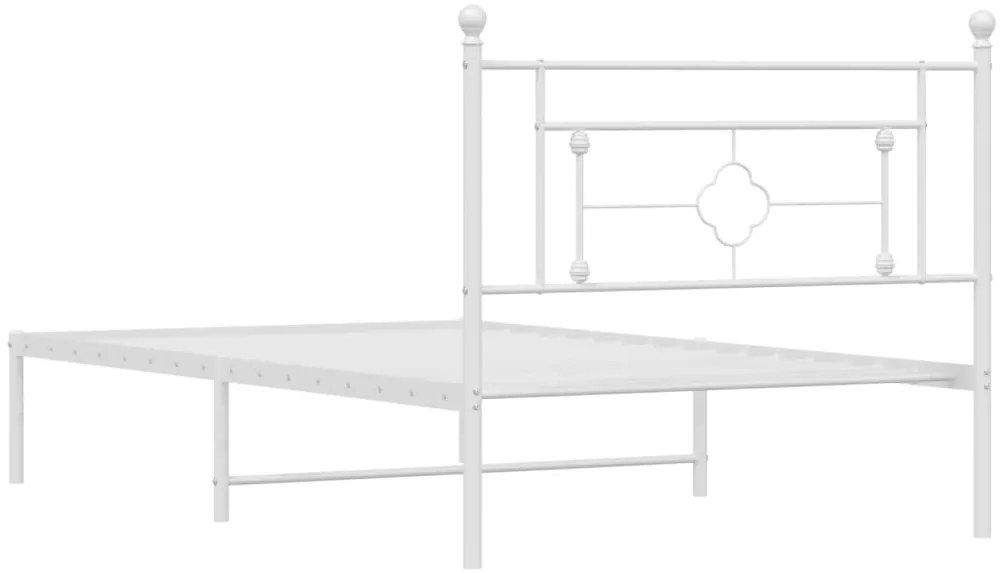 Estrutura de cama em metal com cabeceira 107x203 cm branco