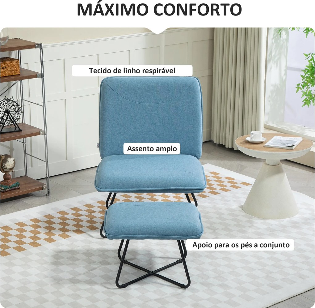 Poltrona Sala de Estar com Apoio para os Pés Poltrona Relax sem Apoio