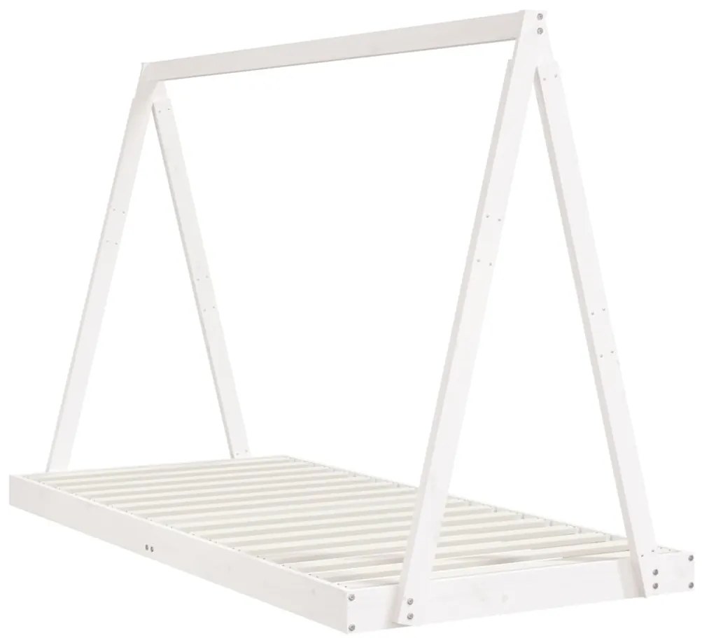 Estrutura de cama infantil 90x200 cm pinho maciço branco