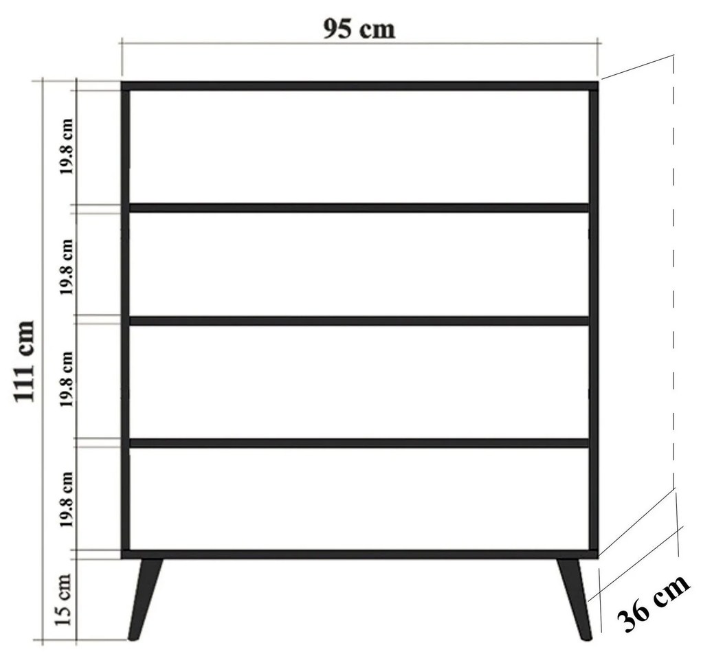 Armário Multiusos Multilux – Branco, Preto, Vermelho, Cinzento – 95x11