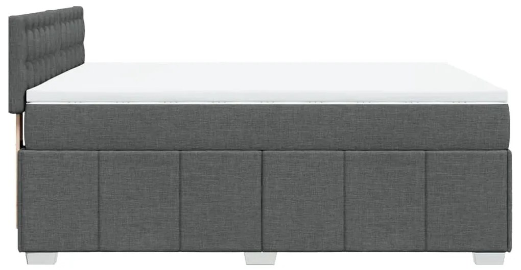 Cama com molas/colchão 140x190 cm tecido cinzento-escuro