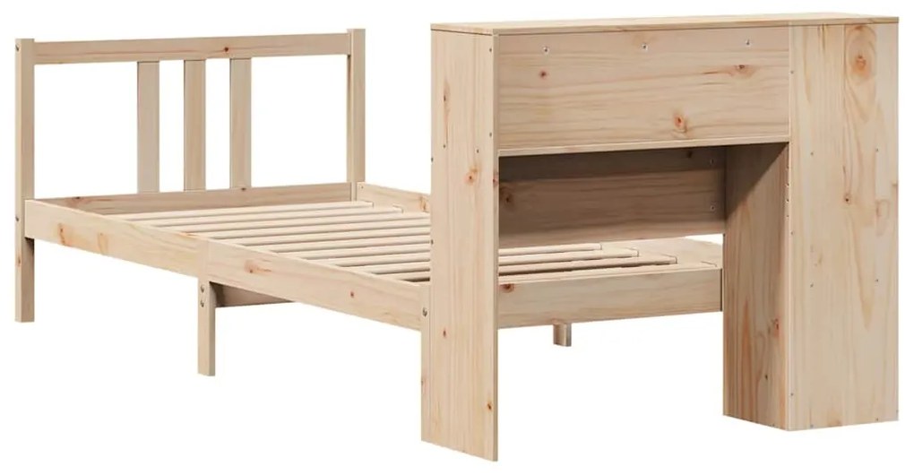 Cama com estante sem colchão 90x190 cm pinho maciço