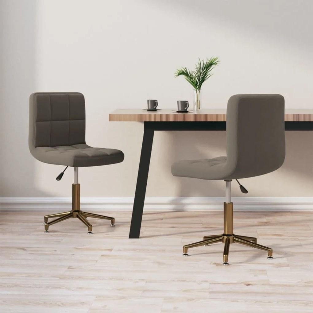 vidaXL Cadeiras de jantar giratórias 2 pcs veludo cinzento-escuro