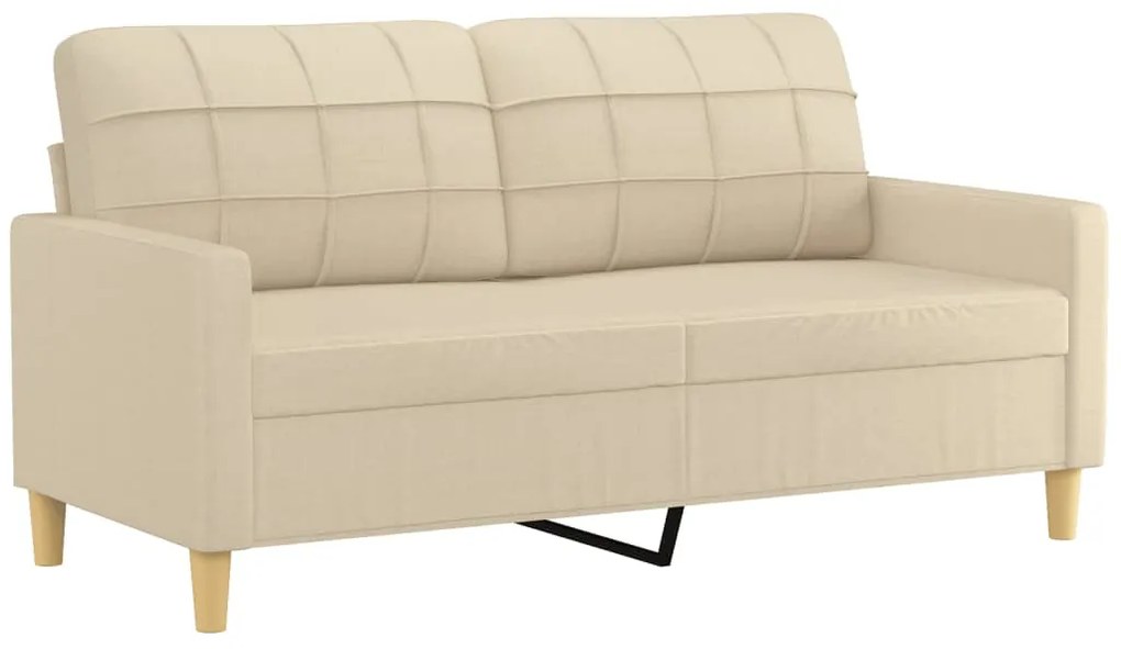 2 pcs conjunto de sofás com almofadões tecido cor creme