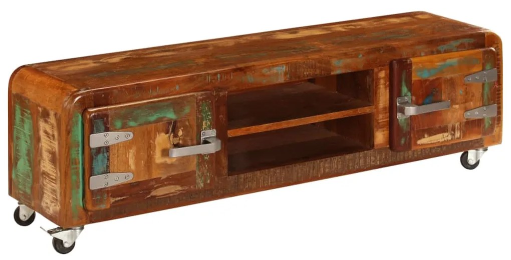 Móvel de TV 120x30x36 cm madeira recuperada maciça