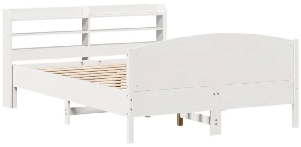 Cama sem colchão 120x190 cm madeira de pinho maciça branco