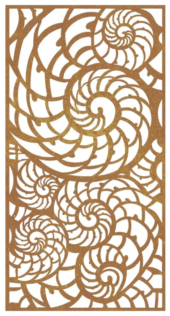 Decoração p/ muro de jardim 105x55 cm aço corten design conchas