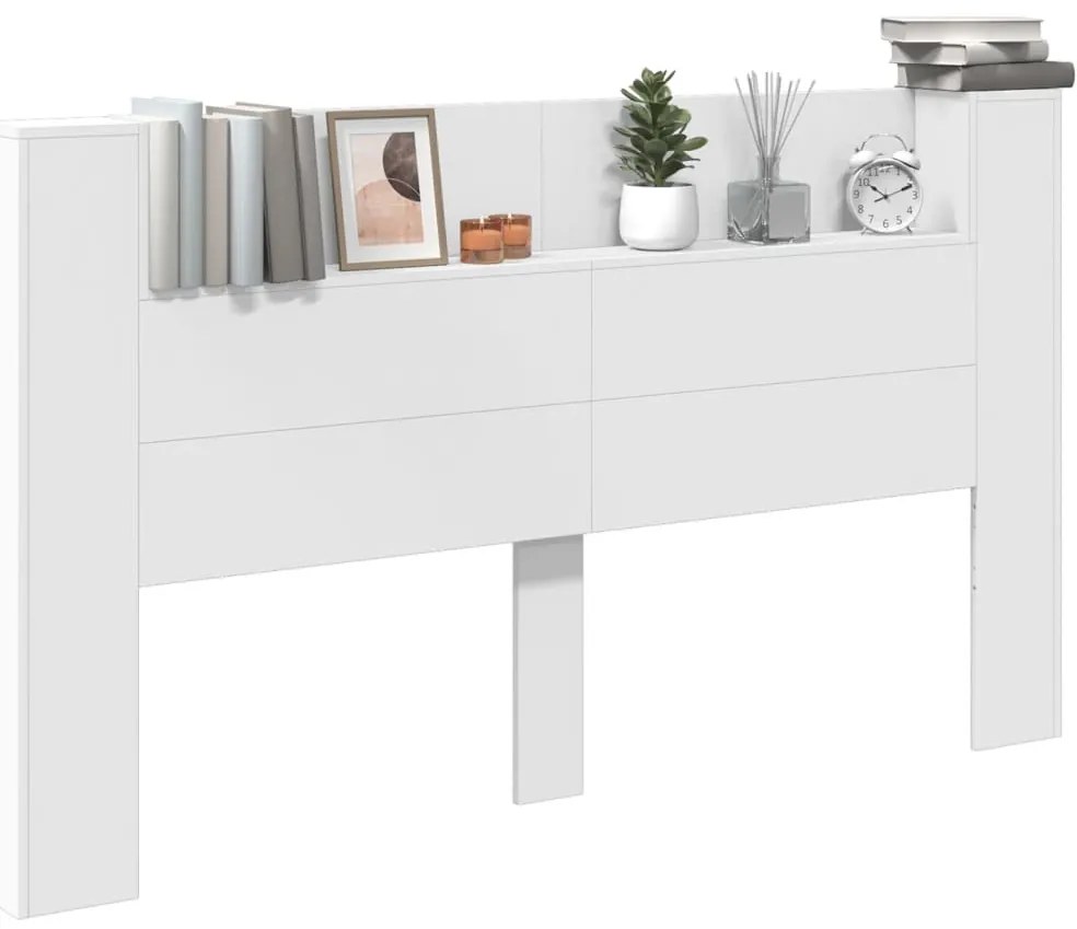 Armário de cabeceira com luzes LED 180x16,5x103,5 cm branco