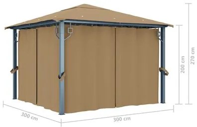 Pérgola 3x3 com Cortina e Rede Mosquiteira - Várias Cores