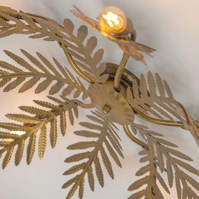 Candeeiro de teto vintage dourado 70 cm 5 luzes - Botanica Retro