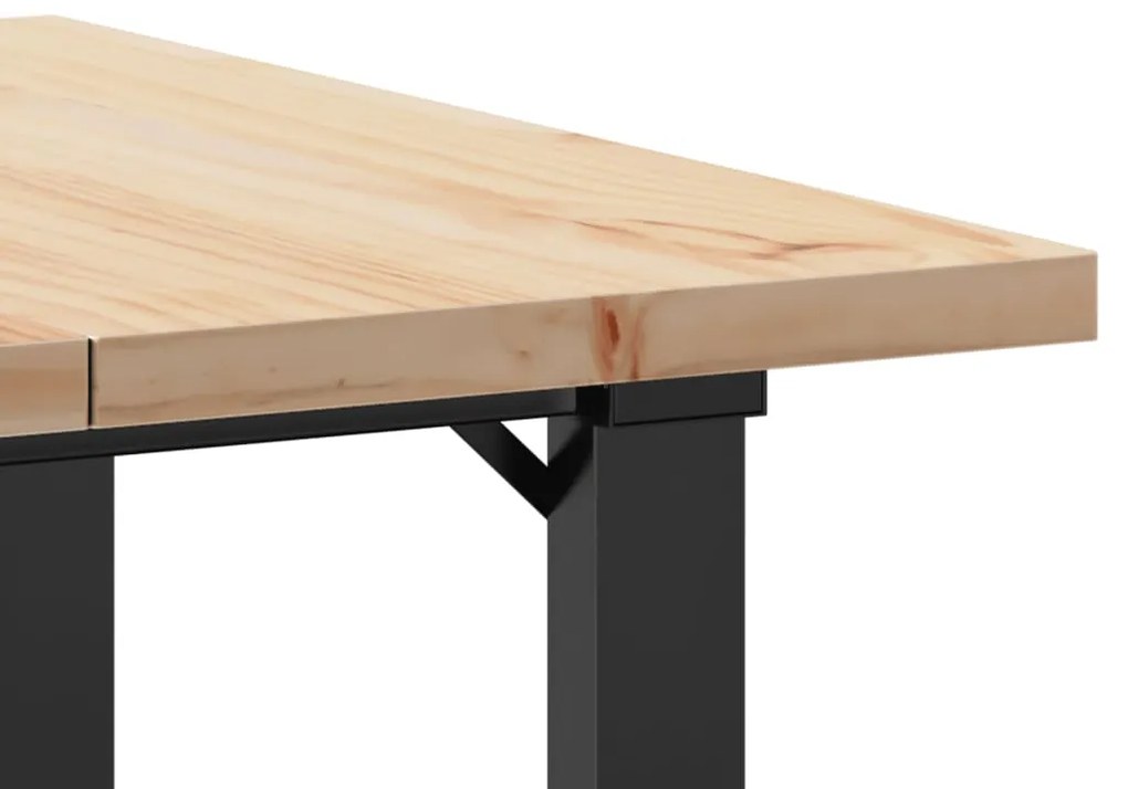 Mesa de jantar estrutura em O 60x60x75,5 cm pinho/aço