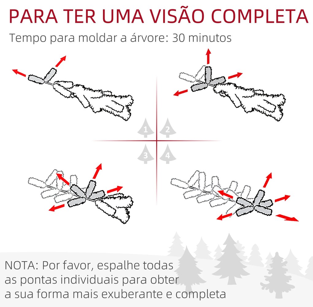 Árvore de Natal Estreita Árvore de Natal Tipo Lápis de 210 cm com Base