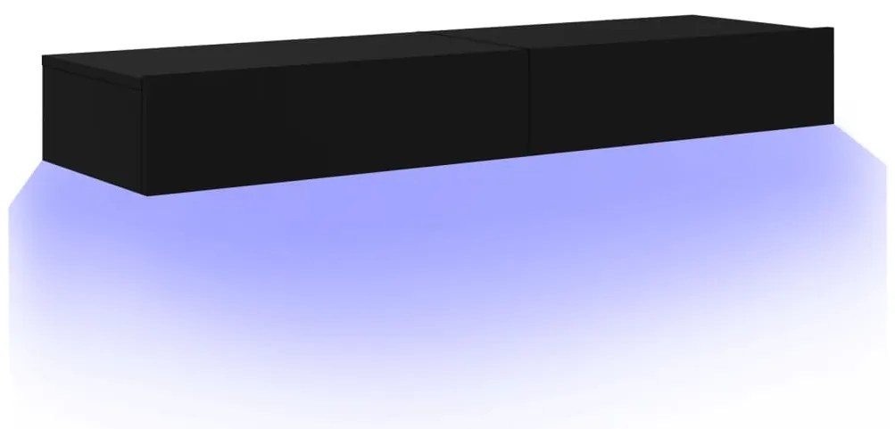 Móveis de TV com luzes LED 2 pcs 60x35x15,5 cm preto