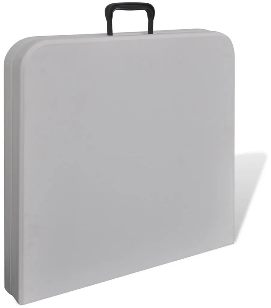 Mesa de jardim dobrável 122 cm HDPE branco