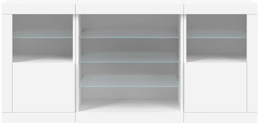 Aparador com luzes LED 142,5x37x67 cm branco