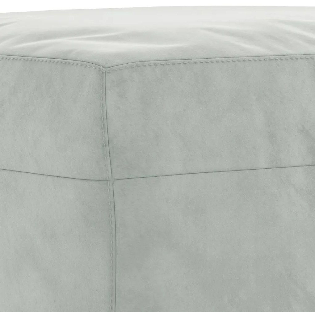 4 pcs conjunto de sofás com almofadas veludo cinzento-claro
