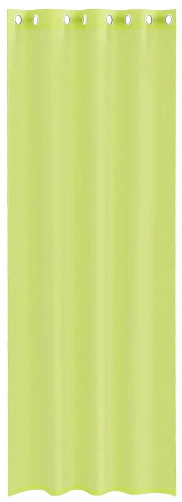Cortinas de voile com ilhós 2 pcs verde-maçã 140x300 cm