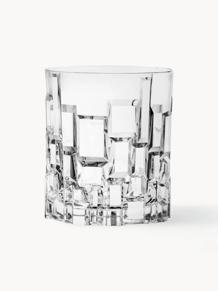 Copos baixos de cristal Etna com padrão em relevo, conjunto de 6