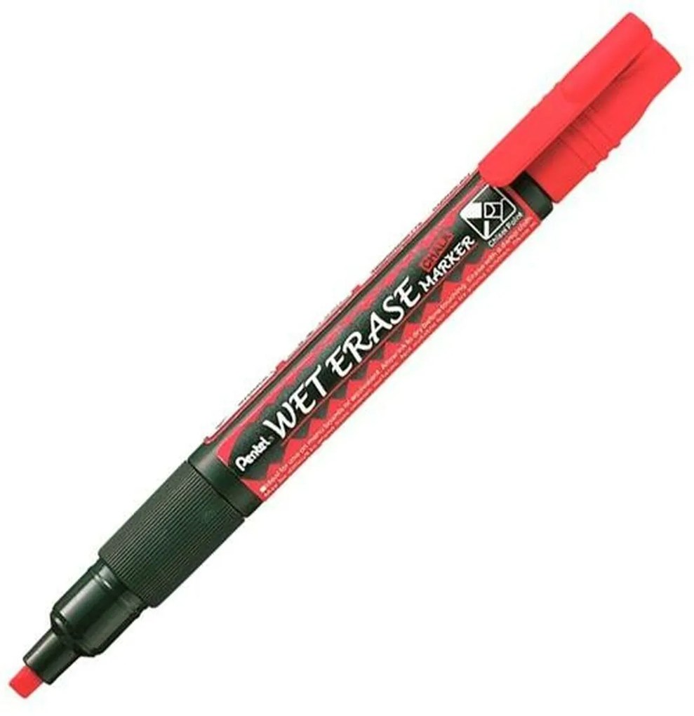 Liquid Chalk Markers Pentel Wet Erase Vermelho 12 Unidades