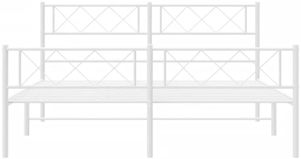 Estrutura de cama com cabeceira e pés 120x200 cm metal branco