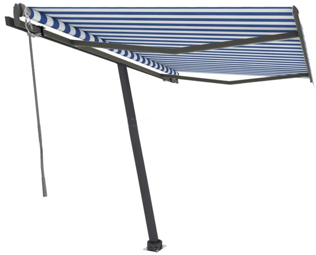 Toldo automático independente 350x250 cm azul e branco