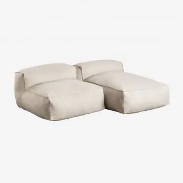 Sofá Modular Chaise Longue De 2 Peças Para Jardim Dojans Beige Semoline - Sklum