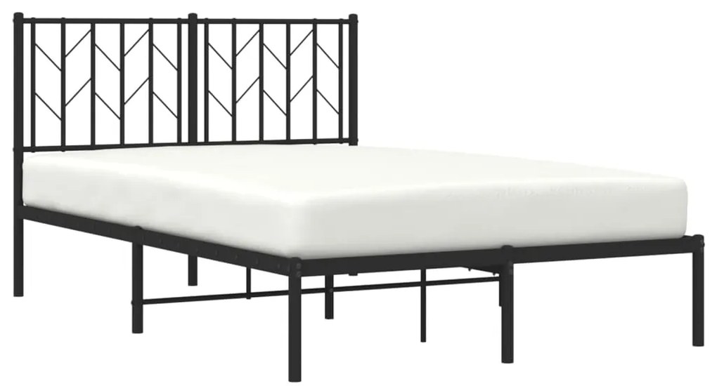 Estrutura de cama com cabeceira 120x200 cm metal preto
