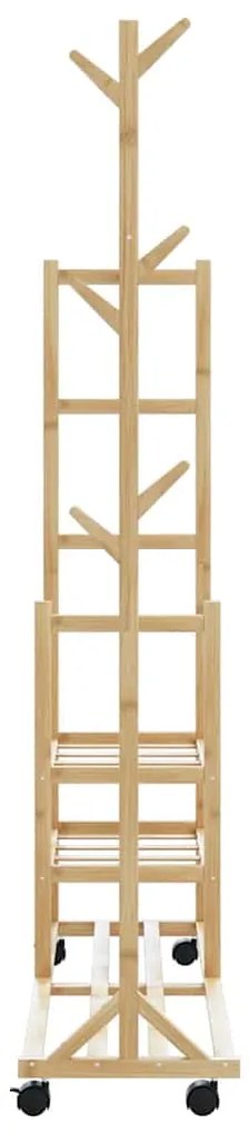 Cabide com prateleiras e rodas 100x38x175,5 cm bambu