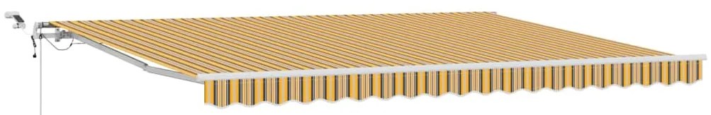Toldo Retrátil Automático com Listras Multicoloridas LED 450x300 cm