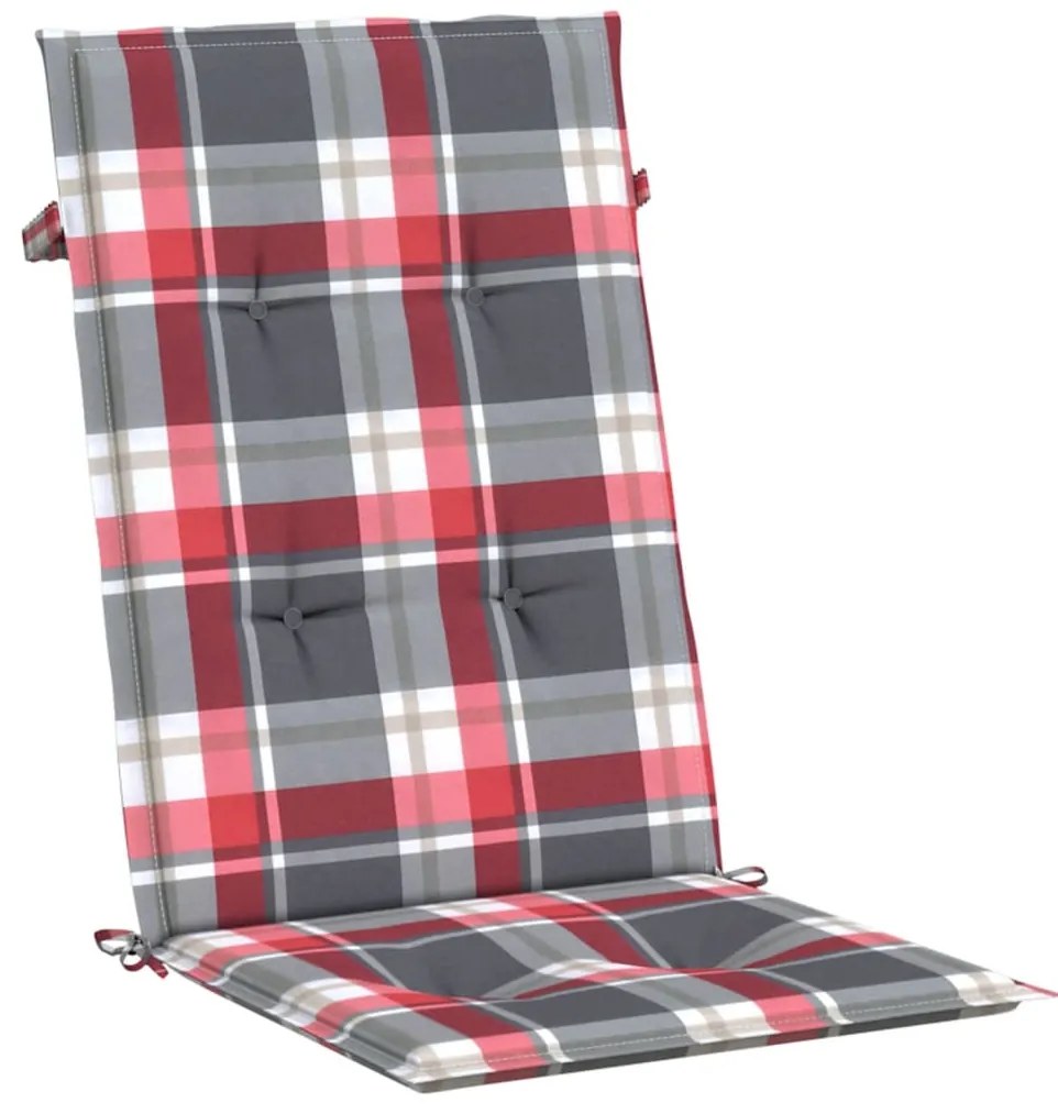 Almofadões cadeiras altas de jardim 4pcs tecido xadrez vermelho