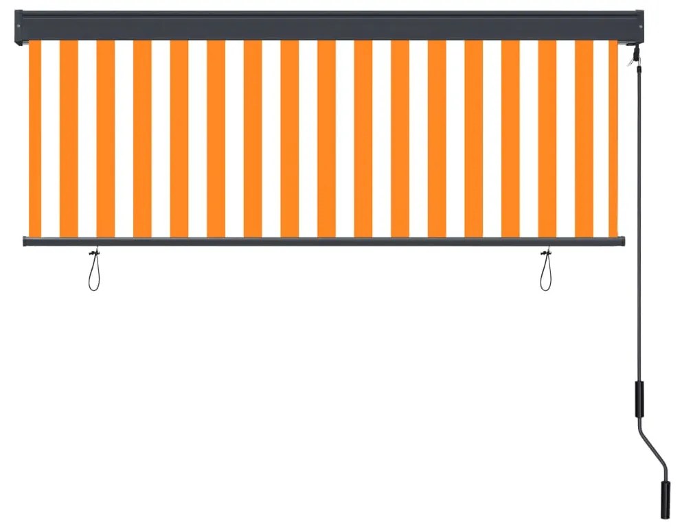 Estore de rolo para exterior 160x250 cm branco e laranja