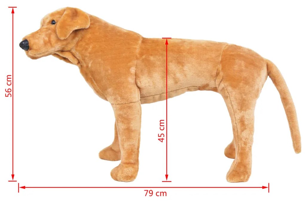 Cão labrador em peluche castanho claro XXL