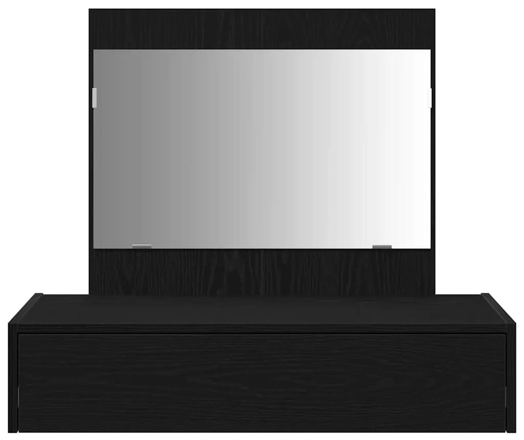 Mesa de Maquilhagem Suspensa Carvalho Preto 83x40x70 cm