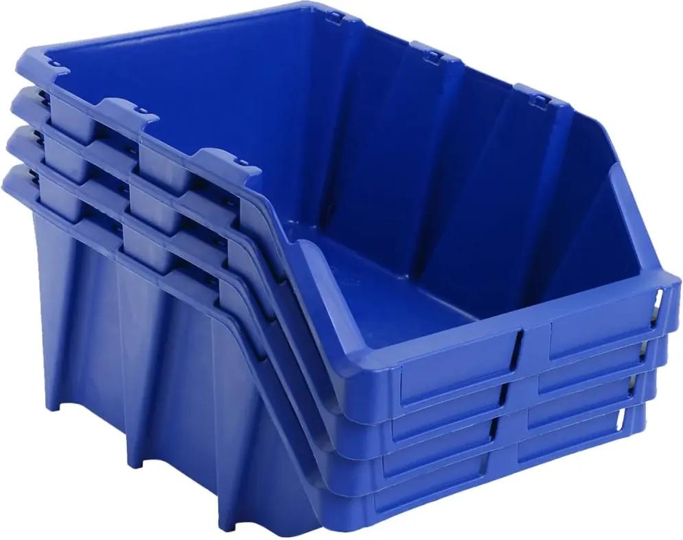 Caixas de arrumação empilháveis 35 pcs 218x360x156 mm azul
