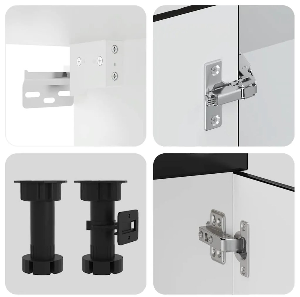 8 peças armário de cozinha conjunto Kalmar preto