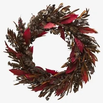 Corona Decorativa De Natal Ø45 Cm Albalen Vermelho Burdeos - Sklum