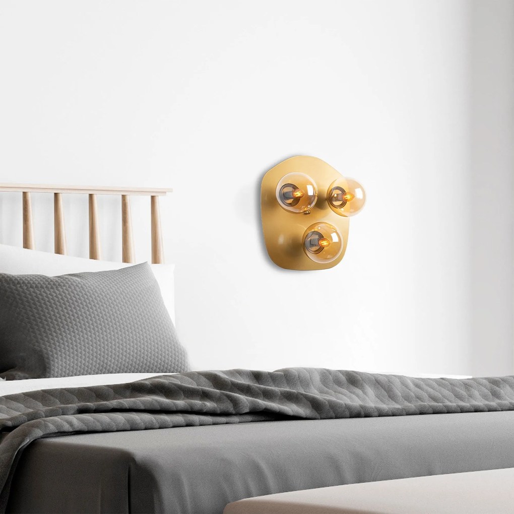 Candeeiro de Parede Well – Dourado – 37 x 44 x 45 cm