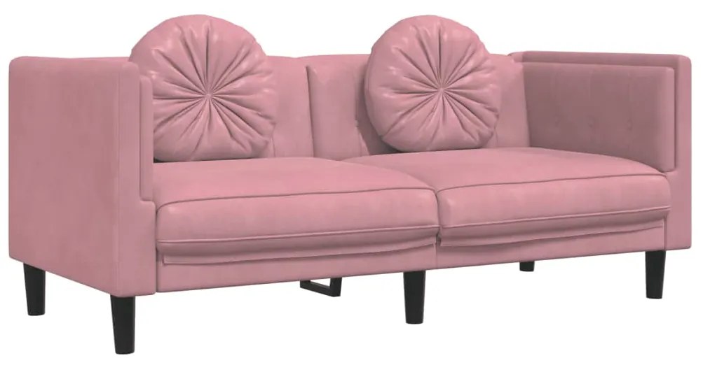 2 pcs conjunto de sofás com almofadas veludo rosa
