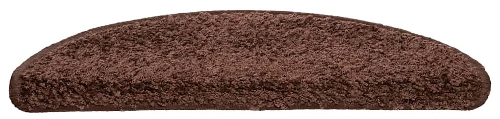 Tapetes de escada 20 pcs 56x17x3 cm castanho