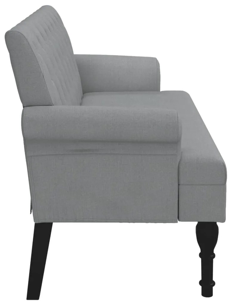 Banco com encosto 120x62x75,5 cm tecido cinza-claro