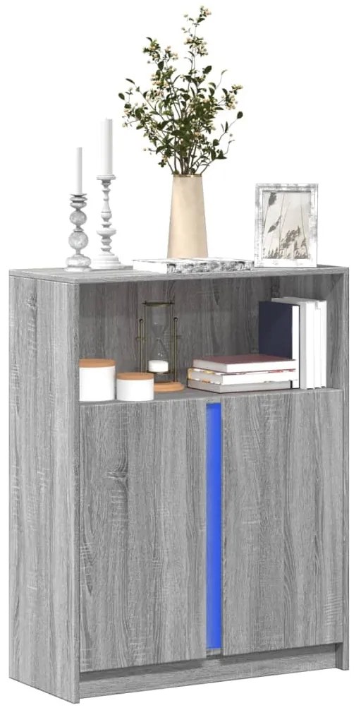 vidaXL Aparador 77x34x100 cm derivados de madeira cinzento sonoma