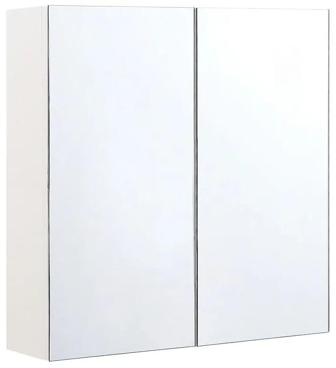 Armário de casa de banho com espelho 60 x 60 cm branco NAVARRA Beliani