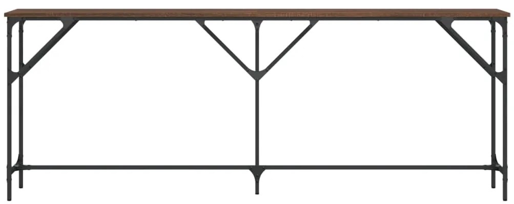 Mesa consola 200x29x75 cm derivados madeira carvalho castanho