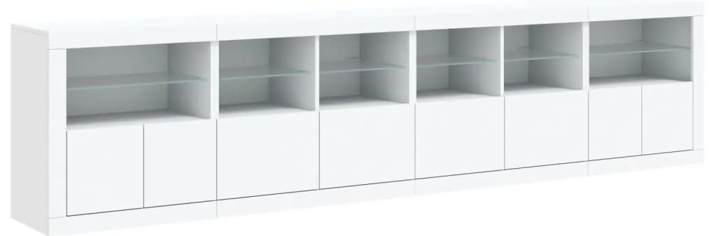 Aparador com luzes LED 283x37x67 cm branco