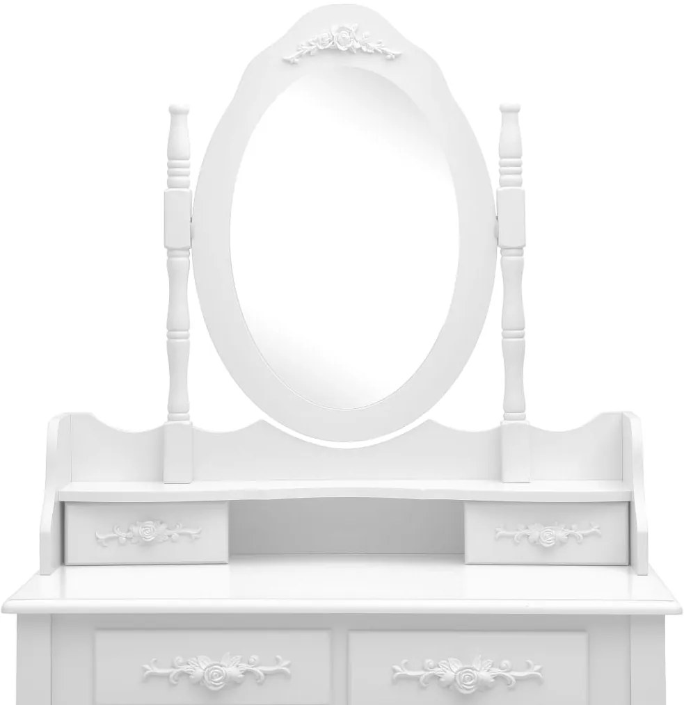 Conj. toucador com banco 75x69x140 cm madeira paulownia branco
