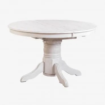 Mesa De Jantar Extensível Oval Em Madeira (128-178x120 Cm) Ektra Madeira Branca - Sklum