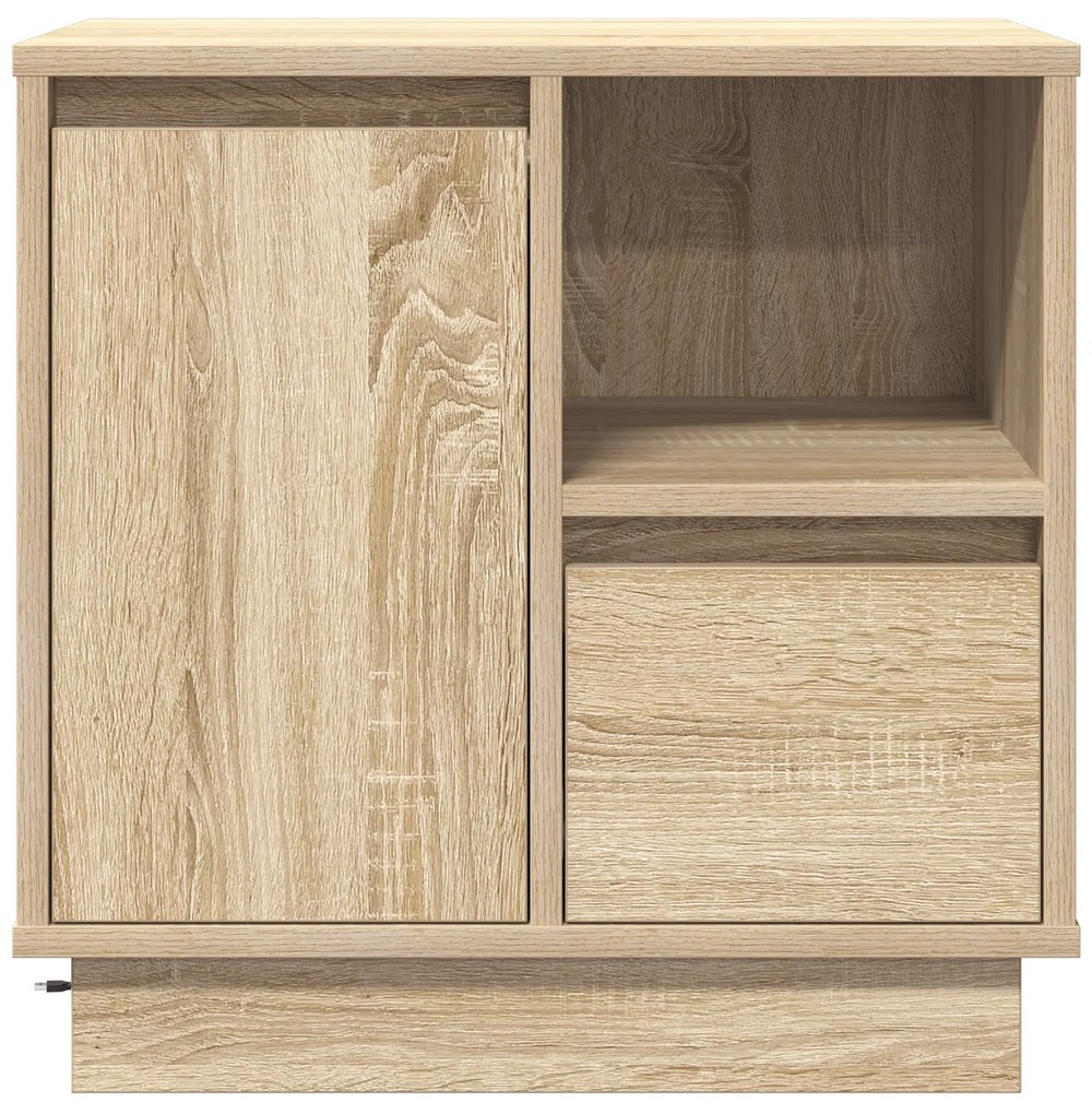 Criado-mudo com LED Carvalho Sonoma 50x34,5x50 cm