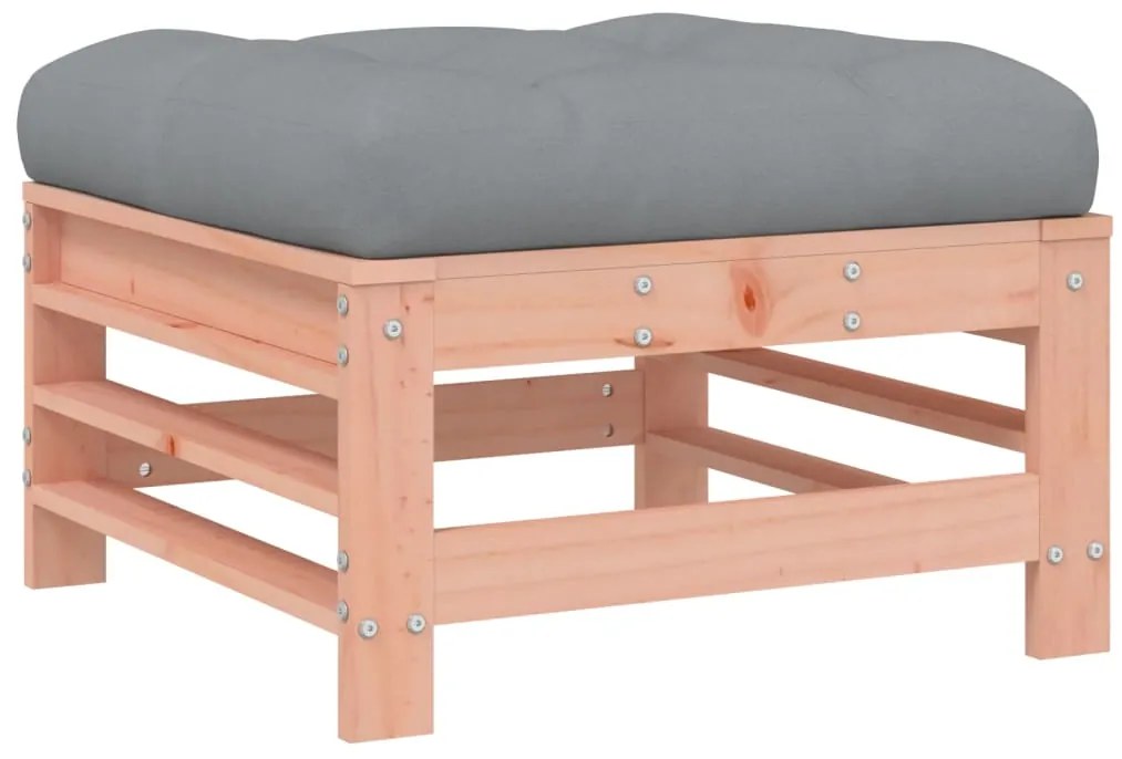 Apoios de pés jardim c/ almofadões 2pcs madeira douglas maciça