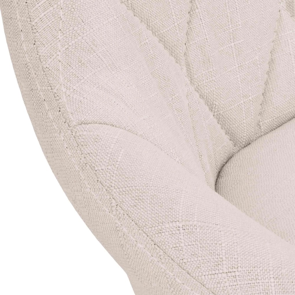 Banco de bar Lazio em tecido e com estrutura preta 46 x 83-104 x 49 cm Creme